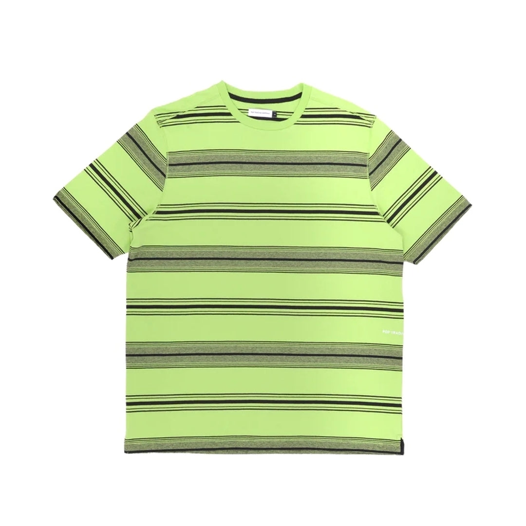 POP TRADING COMPANY striped logo t-shirt (Jade Lime) ポップ