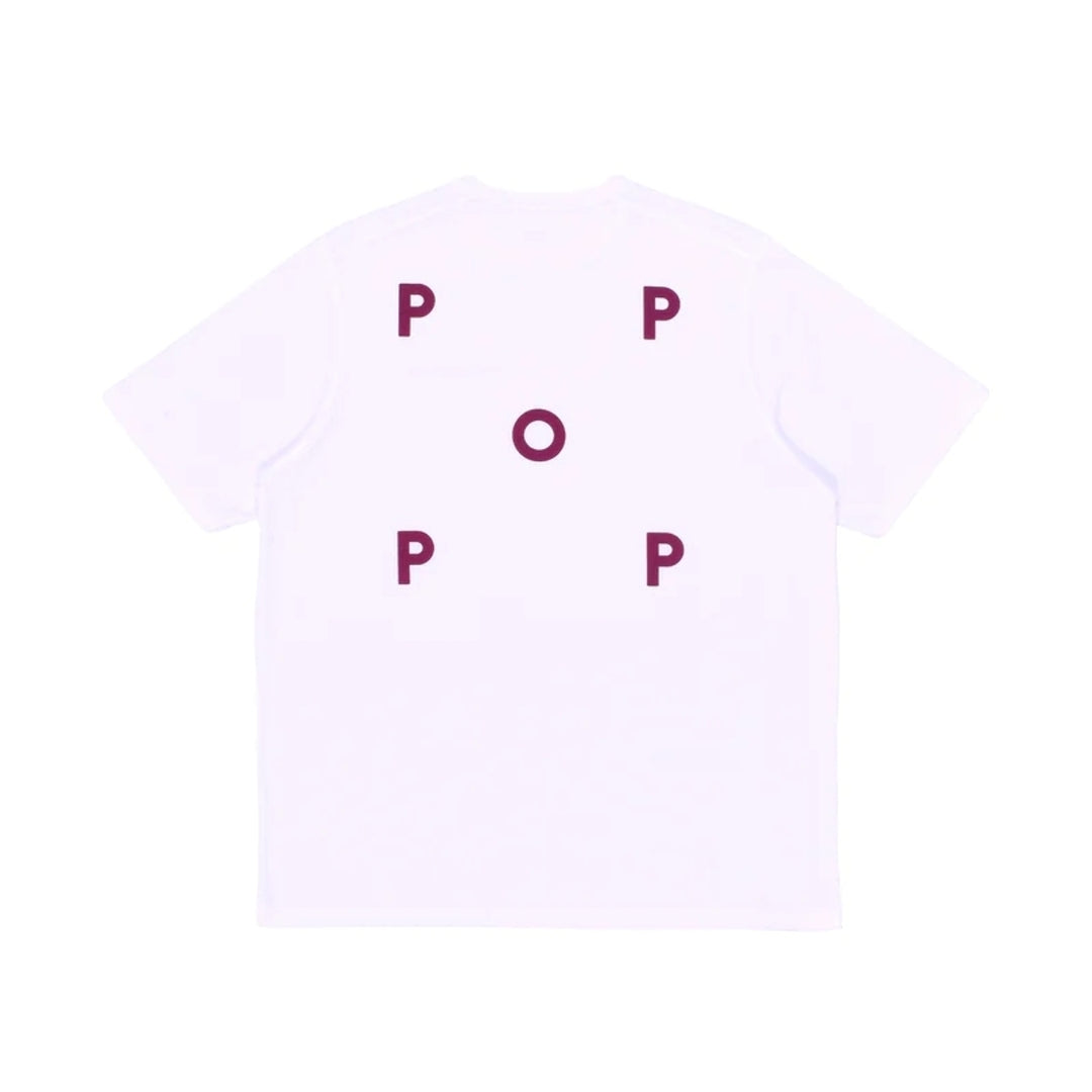 POP TRADING COMPANY(ポップトレーディングカンパニー) / Pop Logo T-Shirt (White/Raspberry)