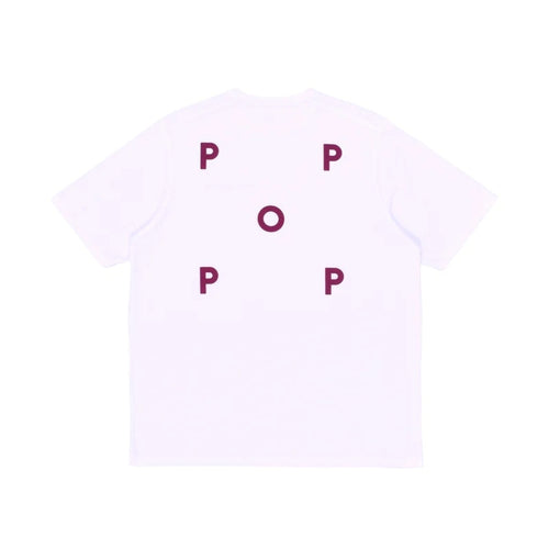 POP TRADING COMPANY(ポップトレーディングカンパニー) / Pop Logo T-Shirt (White/Raspberry)