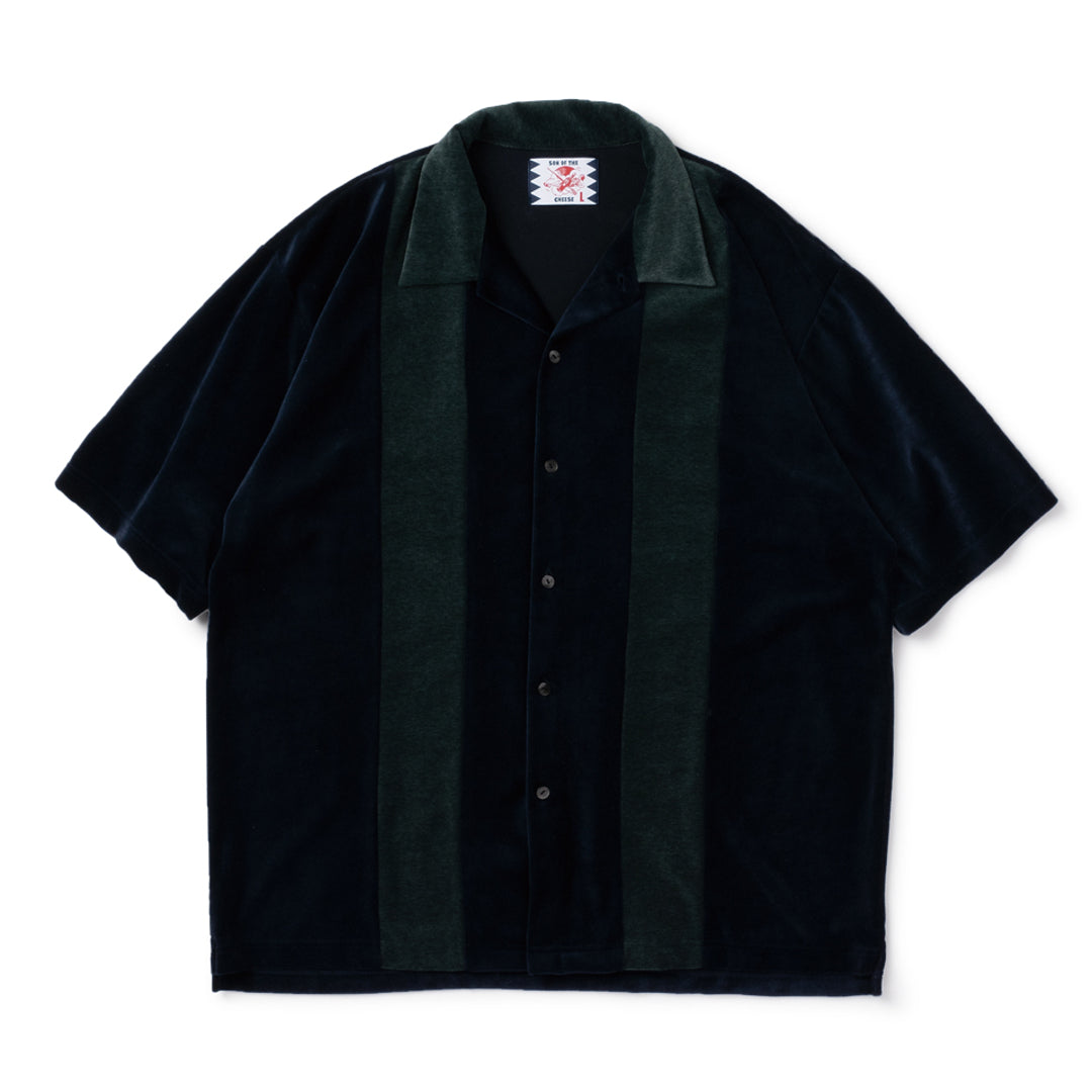 SON OF THE CHEESE Velour Stripe Shirt (Navy) サノバチーズの正規